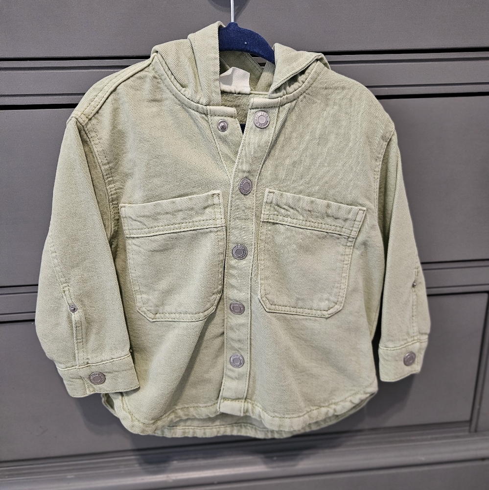 Zara Kids Light Green Jean Jacket